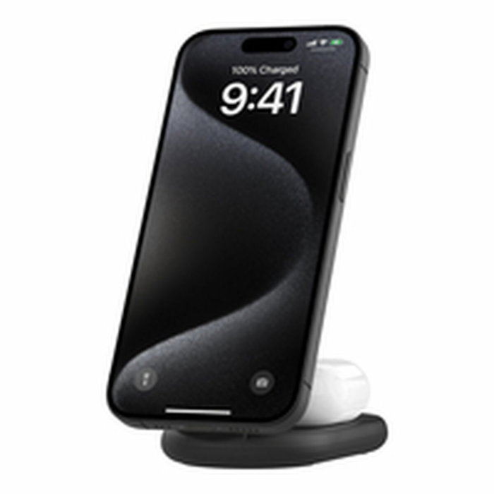Belkin Base de carga inalámbrica 2 en 1 WIZ028VFbk magnética Qi2 15W plegable negra