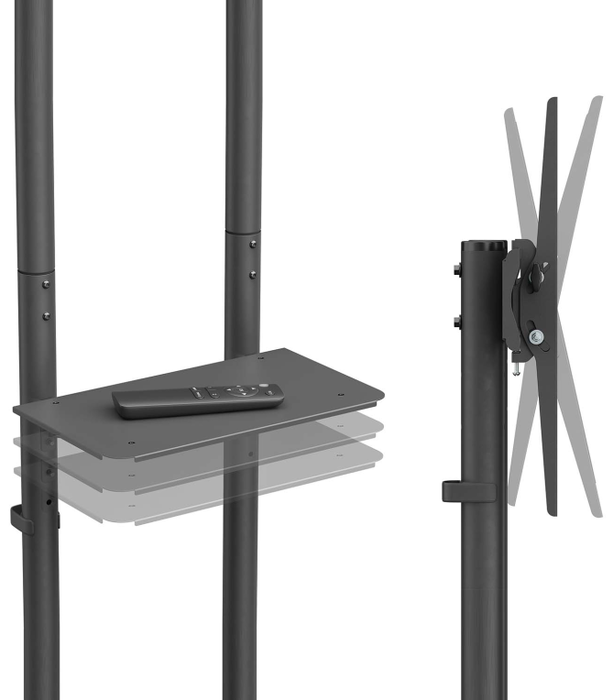 Aisens Soporte de Suelo Eco FT70TE-333 con Ruedas y Bandeja para DVD, Negro Aisens Soporte de Suelo Eco FT70TE-333 con Ruedas y Bandeja para DVD, Negro