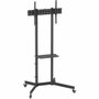 Aisens Soporte de Suelo Eco FT70TE-333 con Ruedas y Bandeja para DVD, Negro