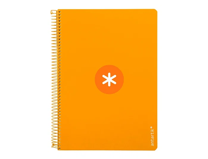 Antartik Cuaderno Espiral A4 Tapa Dura 80 Hojas 90gr Cuadro 4mm con Margen Color Mostaza