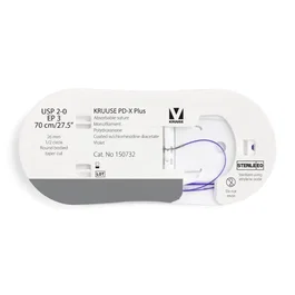 kruuse Pd-X Plus 2-0 Sutura 70 cm Aguja 26 mm 1/2 Redonda Punta