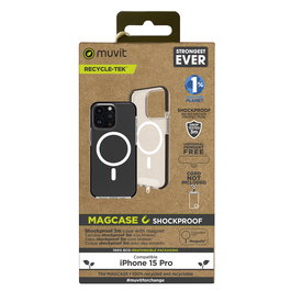 Muvit Funda Recycletek Shockproof para iPhone 15 de Material Reciclado y Reciclable