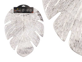 Kinvara Salvamantel Hoja Plateado Plástico PVC 36x45x1 cm (Set de 48)