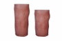 DKD Home Decor Jarrón de Cristal Mate Terracota 14x14x31,5 cm