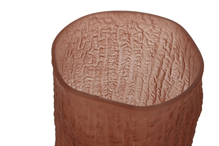 DKD Home Decor Jarrón de Cristal Mate Terracota 14x14x31,5 cm
