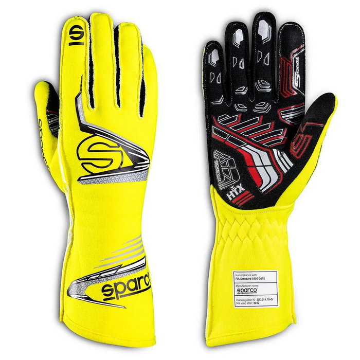 Sparco S00131411GFNR Guantes Arrow Evo Rg-7 Amarillo-Negro Talla 11 FIA 8856-2018 HTX Touch-S