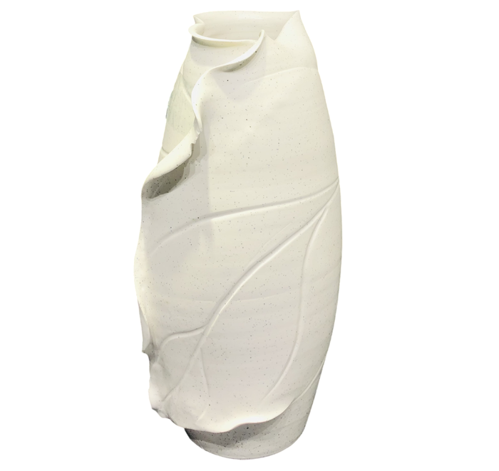 DKD Home Decor Jarrón Blanco Cerámica 21 x 40 x 21 cm Hoja