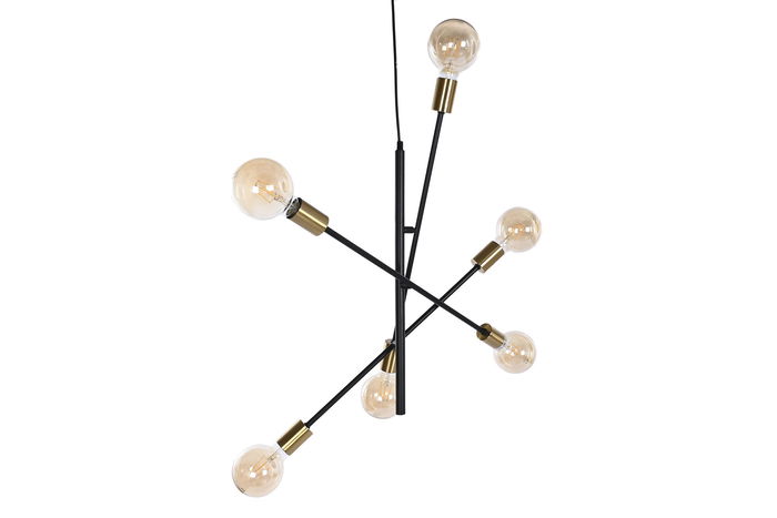 DKD Home Decor Lámpara Techo Moderno Negro Dorado 52 x 50 x 60 cm