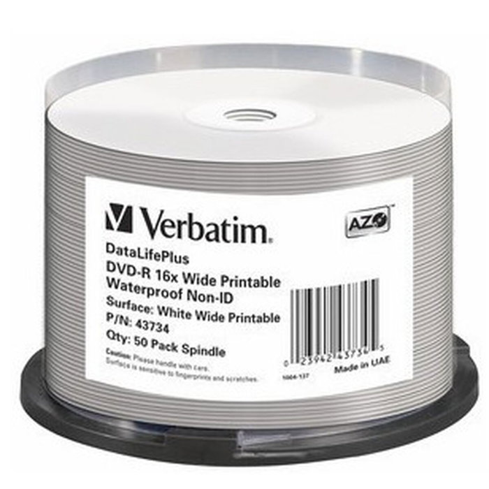 Verbatim DVD-R 4,7GB 16x Wide Glossy Waterproof 50 unidades