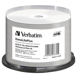 Verbatim DVD-R 4,7GB 16x Wide Glossy Waterproof 50 unidades