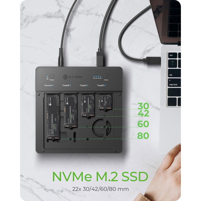 ICY BOX IB-4013MCL-C4 Docking Station y Clonador para 4 SSD M.2 NVMe USB 4.0 ICY BOX IB-4013MCL-C4 Docking Station y Clonador para 4 SSD M.2 NVMe USB 4.0