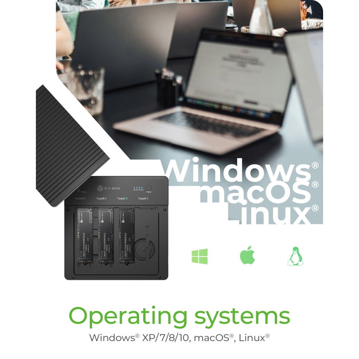 ICY BOX IB-4013MCL-C4 Docking Station y Clonador para 4 SSD M.2 NVMe USB 4.0 ICY BOX IB-4013MCL-C4 Docking Station y Clonador para 4 SSD M.2 NVMe USB 4.0