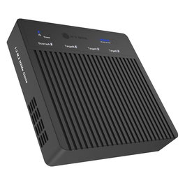 ICY BOX IB-4013MCL-C4 Docking Station con Clonador para 4 Unidades SSD M.2 NVMe PCIe, USB 4.0 40 Gbit/s, Aluminio Negro