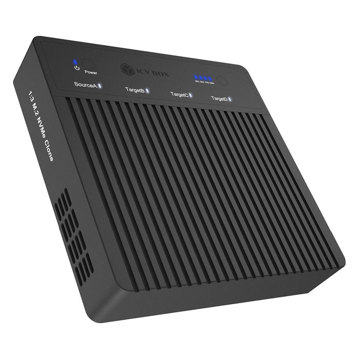 ICY BOX IB-4013MCL-C4 Docking Station con Clonador para 4 Unidades SSD M.2 NVMe PCIe, USB 4.0 40 Gbit/s, Aluminio Negro ICY BOX IB-4013MCL-C4 Docking Station con Clonador para 4 Unidades SSD M.2 NVMe PCIe, USB 4.0 40 Gbit/s, Aluminio Negro