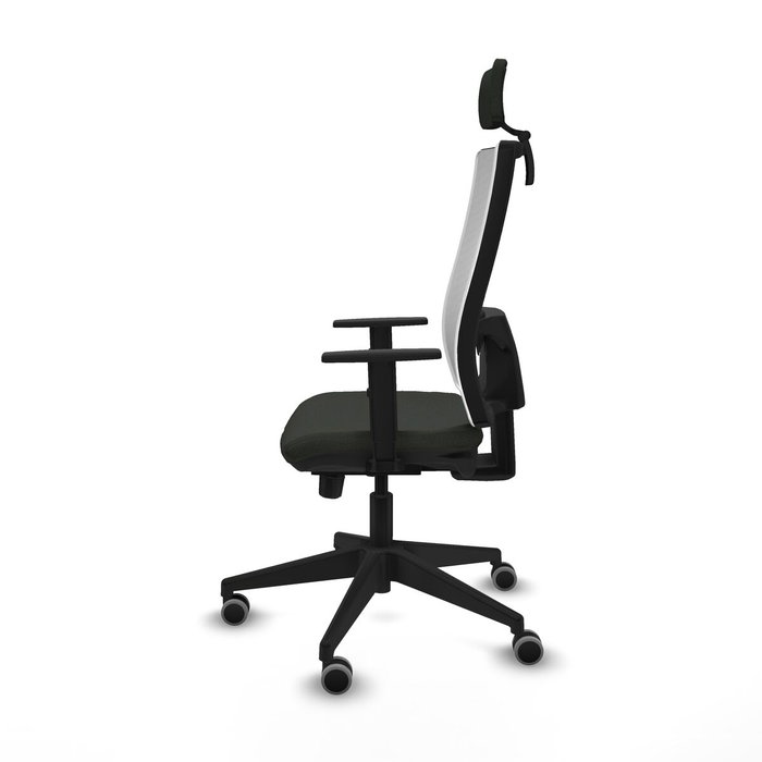 PIQUERAS Y CRESPO Silla de oficina Horna con mecanismo Sincro/Traslack, Negro y Blanco