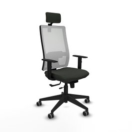 PIQUERAS Y CRESPO Silla de oficina Horna con mecanismo Sincro/Traslack, Negro y Blanco