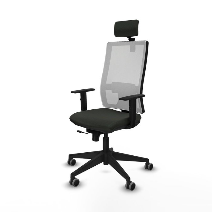 PIQUERAS Y CRESPO Silla de oficina Horna con mecanismo Sincro/Traslack, Negro y Blanco