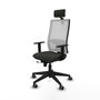 PIQUERAS Y CRESPO Silla de oficina Horna con mecanismo Sincro/Traslack, Negro y Blanco