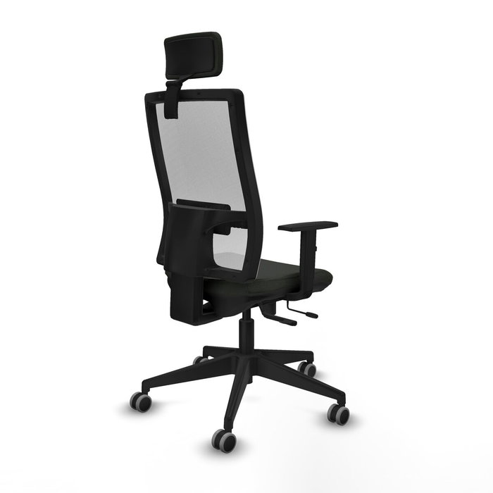 PIQUERAS Y CRESPO Silla de oficina Horna con mecanismo Sincro/Traslack, Negro y Blanco