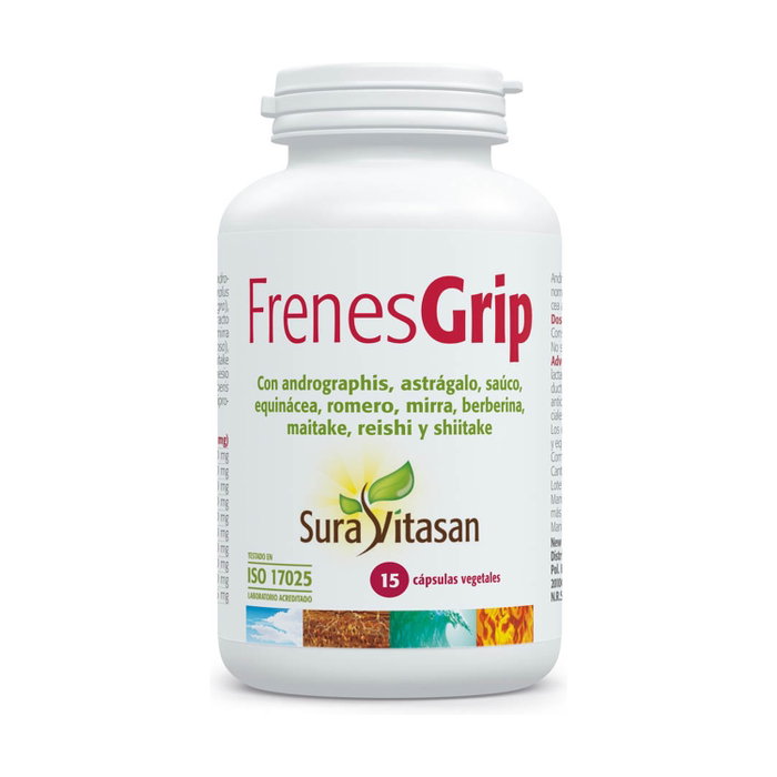 Sura Vitasan Frenesgrip 15 cápsulas veganas - Suplemento con andrographis y equinácea