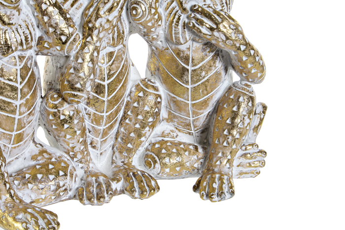DKD Home Decor Figura de Monos en Resina Dorado Decapé