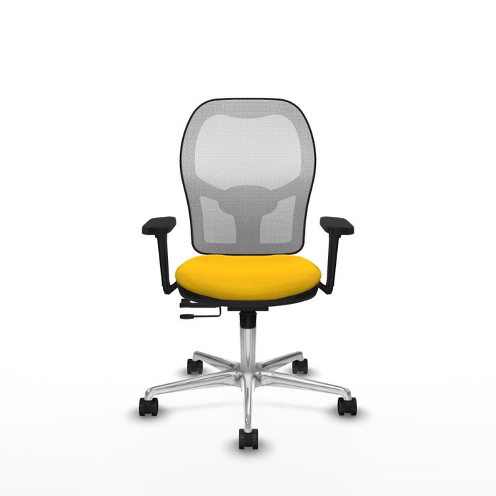 PIQUERAS Y CRESPO Silla de oficina Jorquera con mecanismo Sincro/Traslack, Tela Amarilla y Malla Blanca PIQUERAS Y CRESPO Silla de oficina Jorquera con mecanismo Sincro/Traslack, Tela Amarilla y Malla Blanca