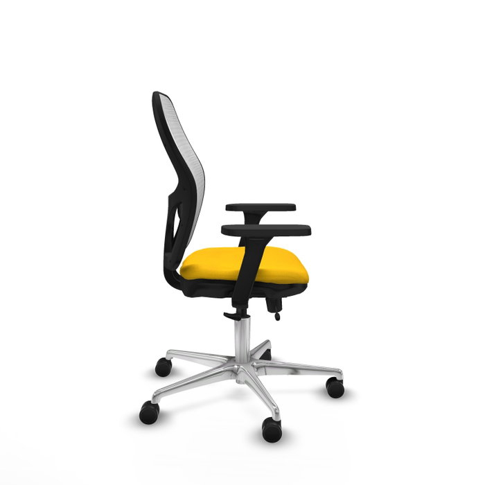 PIQUERAS Y CRESPO Silla de oficina Jorquera con mecanismo Sincro/Traslack, Tela Amarilla y Malla Blanca PIQUERAS Y CRESPO Silla de oficina Jorquera con mecanismo Sincro/Traslack, Tela Amarilla y Malla Blanca