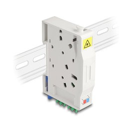 DeLOCK 85936 Caja de conexión de fibra óptica para carril DIN con 2 x LC Duplex