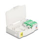 DeLOCK 85936 Caja de conexión de fibra óptica para carril DIN con 2 x LC Duplex