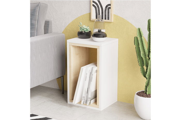 Hanah Home Mesa Lateral Sapphire Oak, White 30x50x25 cm Roble Zafiro Blanco