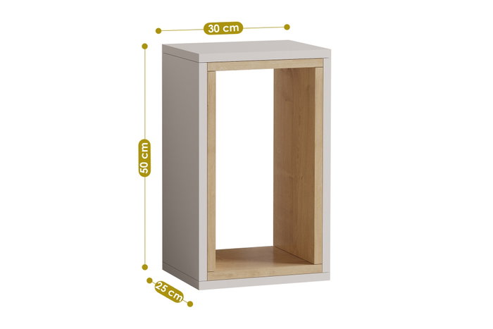 Hanah Home Mesa Lateral Sapphire Oak, White 30x50x25 cm Roble Zafiro Blanco