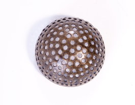 Innspiro Figura montaje metálica media bola con agujeros dorada envejecida 25mm (2 unidades)