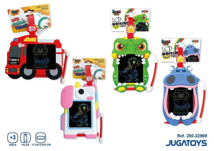 JugaToys Pizarra Tablet LCD modelos surtidos animales o camión de bomberos