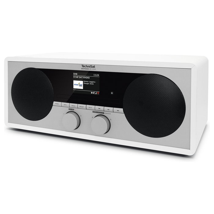 TechniSat DIGITRADIO 451 CD IR - Radio Despertador con CD, DAB+, FM, Bluetooth, WiFi, WLAN, 30 W, Pantalla 6.1 cm, Negro/Blanco