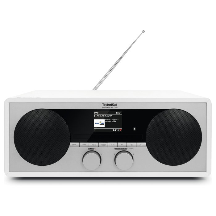 TechniSat DIGITRADIO 451 CD IR - Radio Despertador con CD, DAB+, FM, Bluetooth, WiFi, WLAN, 30 W, Pantalla 6.1 cm, Negro/Blanco