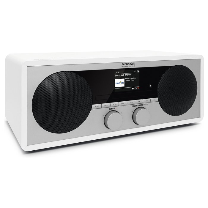 TechniSat DIGITRADIO 451 CD IR - Radio Despertador con CD, DAB+, FM, Bluetooth, WiFi, WLAN, 30 W, Pantalla 6.1 cm, Negro/Blanco