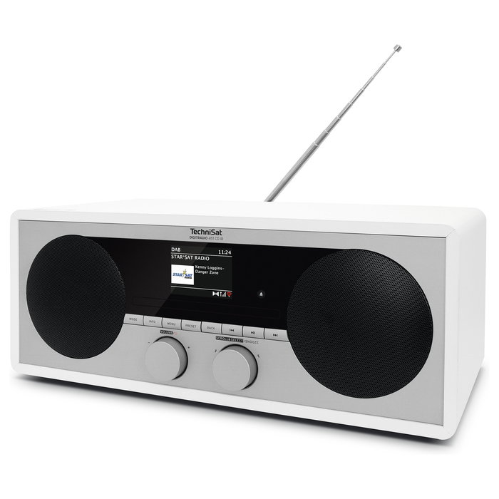TechniSat DIGITRADIO 451 CD IR - Radio Despertador con CD, DAB+, FM, Bluetooth, WiFi, WLAN, 30 W, Pantalla 6.1 cm, Negro/Blanco
