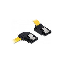 DeLOCK Cable SATA III 0,5 m con conectores angulados, Amarillo
