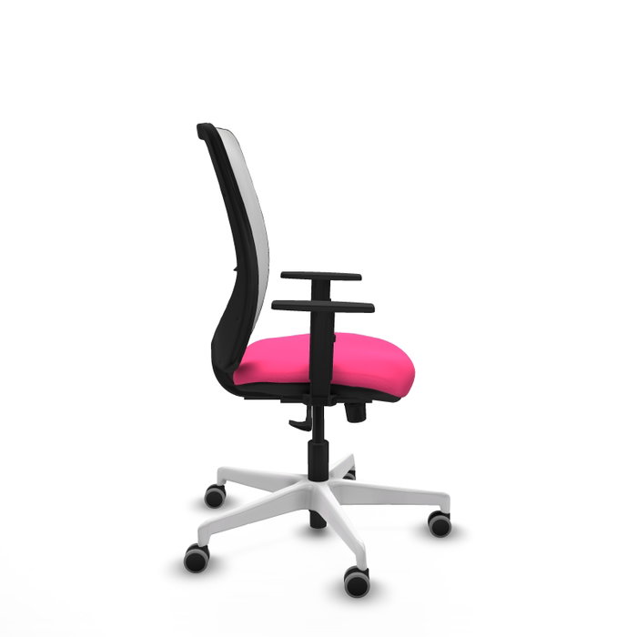 PIQUERAS Y CRESPO Silla de oficina Zulema Rosa y Blanco con Mecanismo Sincro