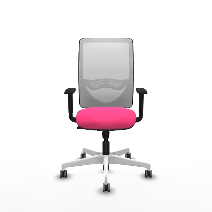 PIQUERAS Y CRESPO Silla de oficina Zulema Rosa y Blanco con Mecanismo Sincro