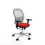 PIQUERAS Y CRESPO Silla de oficina Jorquera con mecanismo Sincro/Traslack, Rojo y Blanco