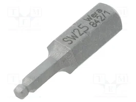 WERA Punta de destornillador hexagonal esférica HEX 2,5 mm 1/4 inch