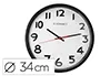 Reloj de Pared Q-connect Redondo Plástico Oficina 34 cm Marco Negro