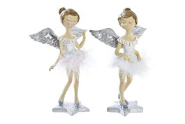 DKD Home Decor Figura de Ángel en Resina, Surtido de 2 Unidades