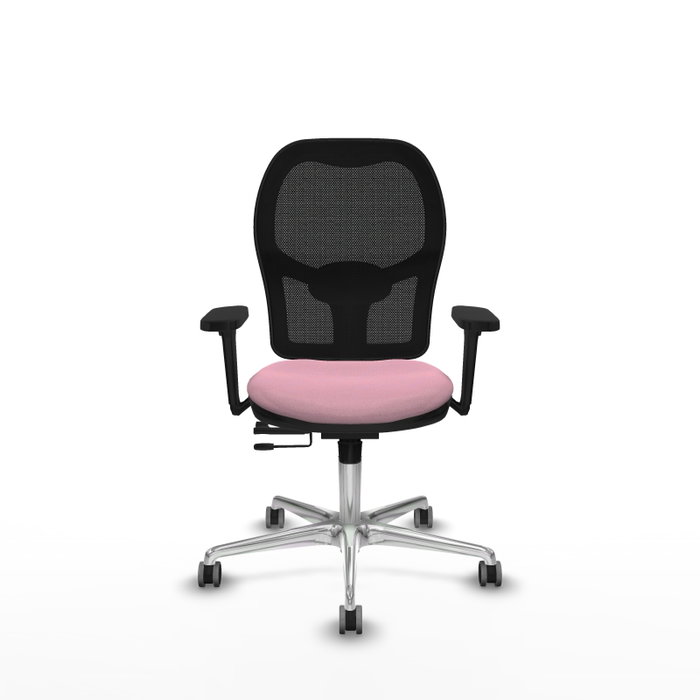 PIQUERAS Y CRESPO Silla de oficina Jorquera con mecanismo Sincro/Traslack, Rosa y Negro