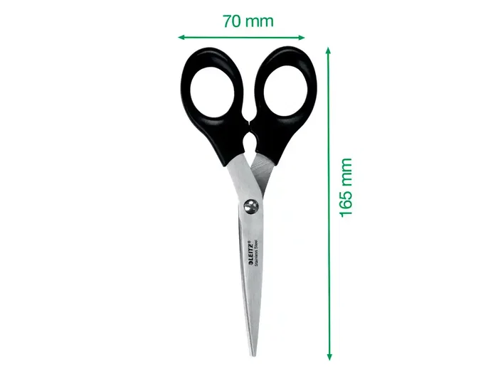 Leitz Tijeras de Oficina Acero Inoxidable 165 mm Color Negro