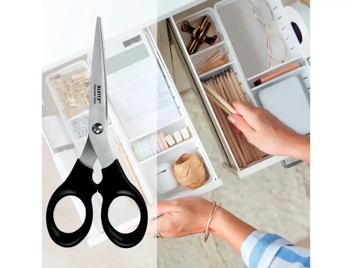 Leitz Tijeras de Oficina Acero Inoxidable 165 mm Color Negro