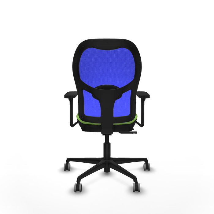 PIQUERAS Y CRESPO Silla de oficina Jorquera con mecanismo Sincro/Traslack, Tela Pistacho y Malla Azul