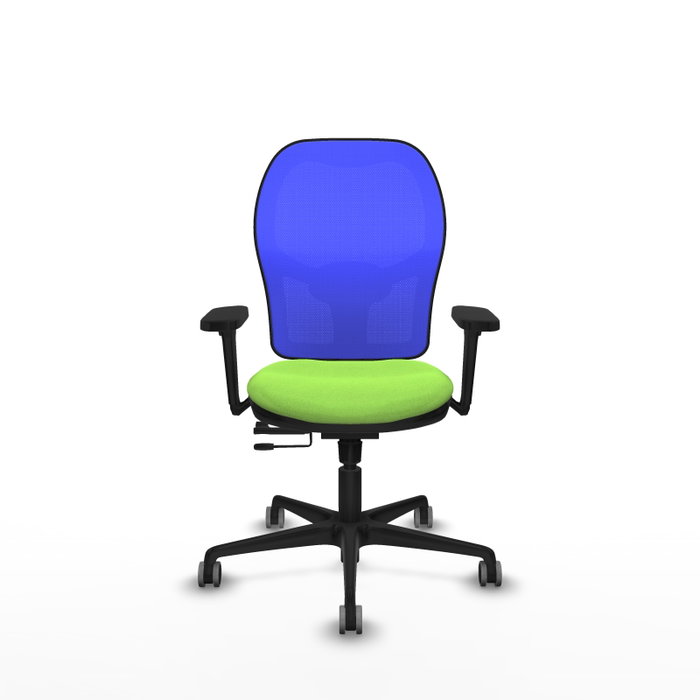 PIQUERAS Y CRESPO Silla de oficina Jorquera con mecanismo Sincro/Traslack, Tela Pistacho y Malla Azul