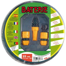 Riegolux Kit de Manguera de Batería 25 m Verde con Accesorios